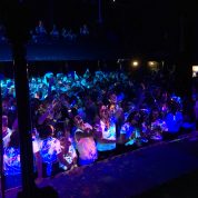 night club uv paint party starting to glow