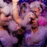 Girls enjoying the foam supplied by Titan foam parties