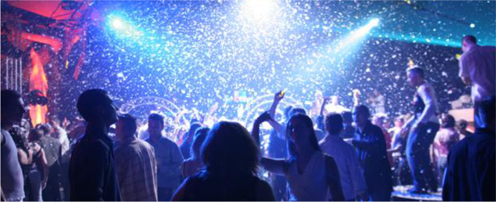 night club snow party